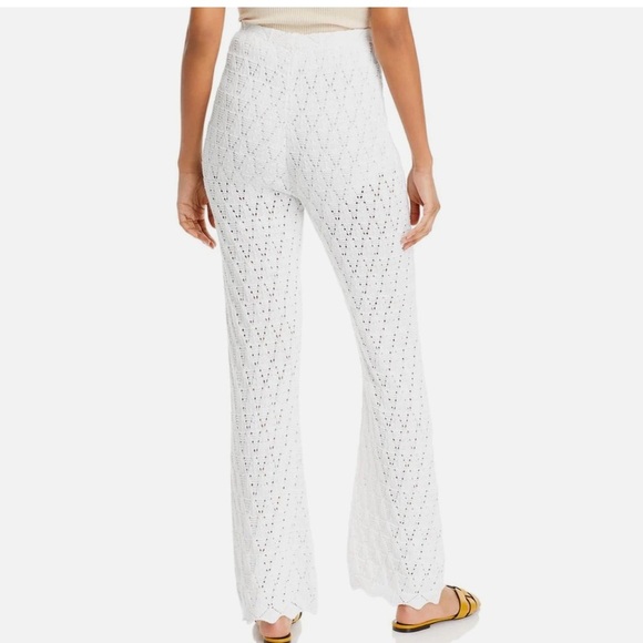 WAYF - Womens High Rise Open Stitch Straight Leg Pants in Ivory Size Small NWT - Picture 2 of 14